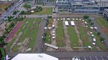 Weather camera view of Mercedes-Benz Stadium 350 ft above street.