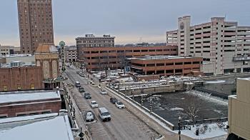Weather camera view of City of Aurora IL.