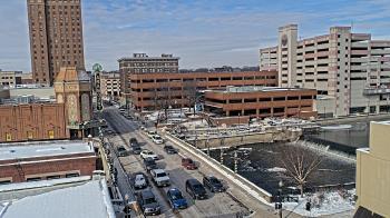 Weather camera view of City of Aurora IL.