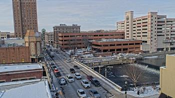 Weather camera view of City of Aurora IL.