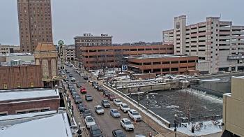 Weather camera view of City of Aurora IL.