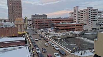 Weather camera view of City of Aurora IL.