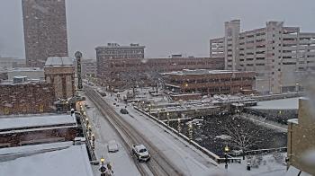 Weather camera view of City of Aurora IL.
