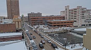 Weather camera view of City of Aurora IL.