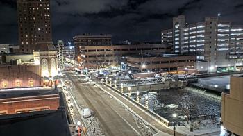 Weather camera view of City of Aurora IL.