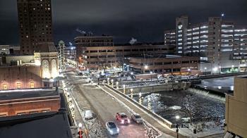 Weather camera view of City of Aurora IL.