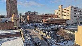 Weather camera view of City of Aurora IL.