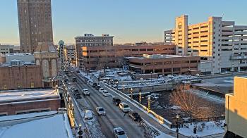 Weather camera view of City of Aurora IL.