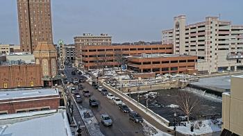 Weather camera view of City of Aurora IL.
