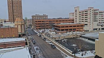 Weather camera view of City of Aurora IL.