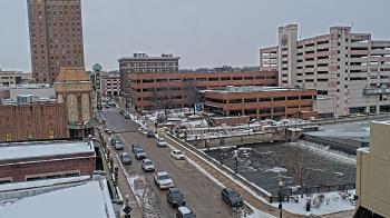 Weather camera view of City of Aurora IL.