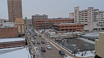 Weather camera view of City of Aurora IL.