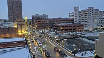 Weather camera view of City of Aurora IL.
