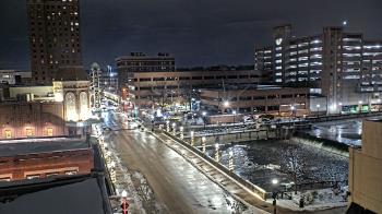 Weather camera view of City of Aurora IL.