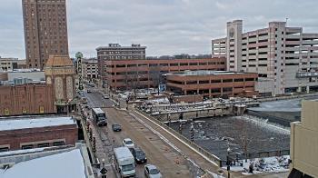 Weather camera view of City of Aurora IL.