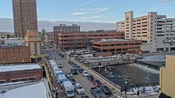 Weather camera view of City of Aurora IL.