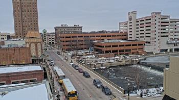 Weather camera view of City of Aurora IL.