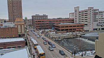 Weather camera view of City of Aurora IL.