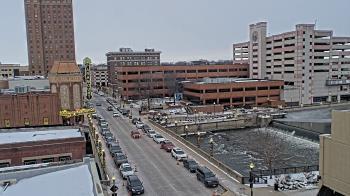 Weather camera view of City of Aurora IL.