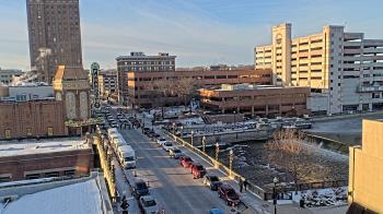 Weather camera view of City of Aurora IL.