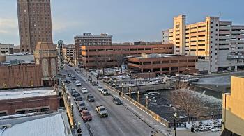 Weather camera view of City of Aurora IL.