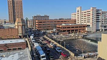 Weather camera view of City of Aurora IL.