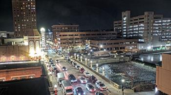 Weather camera view of City of Aurora IL.