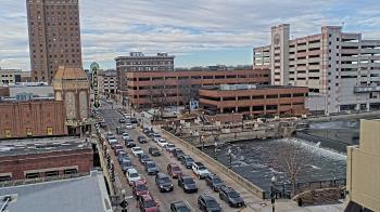 Weather camera view of City of Aurora IL.