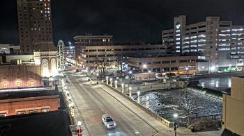 Weather camera view of City of Aurora IL.