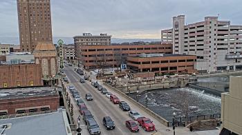 Weather camera view of City of Aurora IL.
