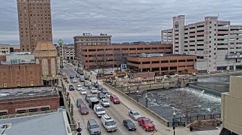 Weather camera view of City of Aurora IL.