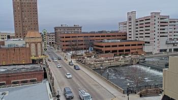 Weather camera view of City of Aurora IL.