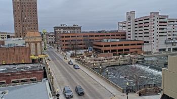 Weather camera view of City of Aurora IL.