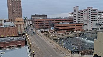 Weather camera view of City of Aurora IL.