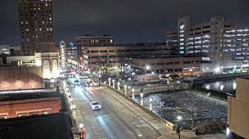 Weather camera view of City of Aurora IL.