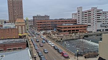 Weather camera view of City of Aurora IL.
