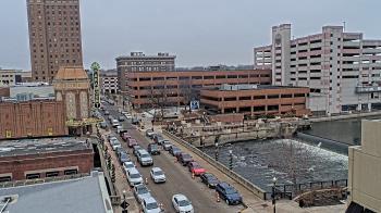 Weather camera view of City of Aurora IL.
