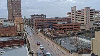 Weather camera view of City of Aurora IL.