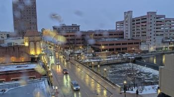 Weather camera view of City of Aurora IL.