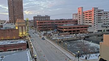 Weather camera view of City of Aurora IL.