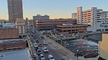 Weather camera view of City of Aurora IL.