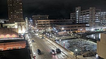 Weather camera view of City of Aurora IL.