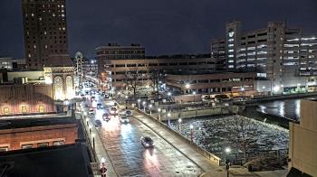 Weather camera view of City of Aurora IL.