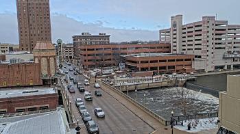 Weather camera view of City of Aurora IL.