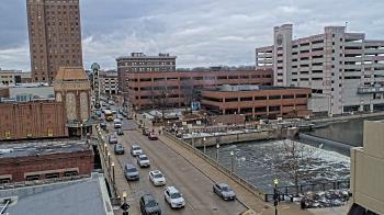 Weather camera view of City of Aurora IL.