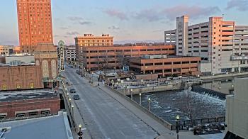 Weather camera view of City of Aurora IL.