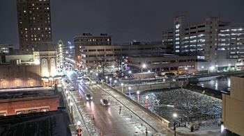 Weather camera view of City of Aurora IL.