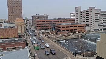 Weather camera view of City of Aurora IL.