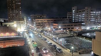 Weather camera view of City of Aurora IL.