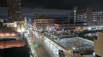 Weather camera view of City of Aurora IL.
